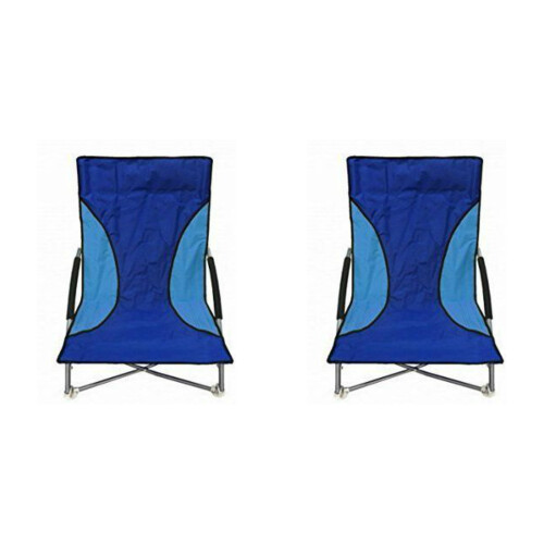 Kandy Toys 2 Blue Nalu Folding Low Seat Beach Chairs