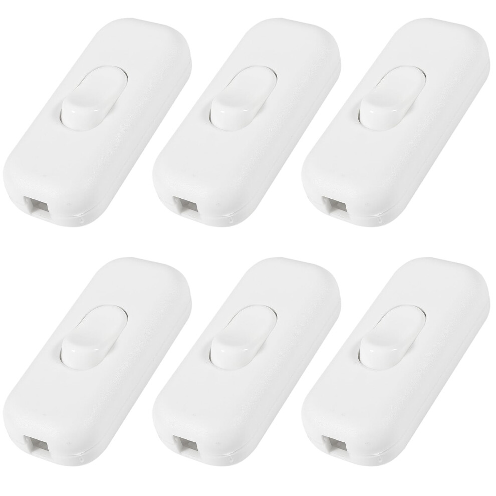 6Pcs Inline Cord Switch Ac 250V 6A Lamp On Off Rocker For Table Desk Floor Led Lights White 9455672937993