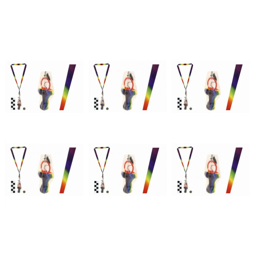 Pack Of 6 Rock Dummies With Rainbow Lanyards