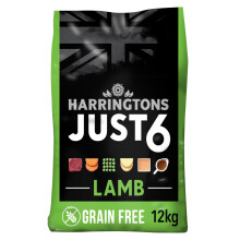 Harringtons Just 6 Complete Grain Free Dry Adult Dog Food Lamb 12kg - With Added Fresh Baked Bites