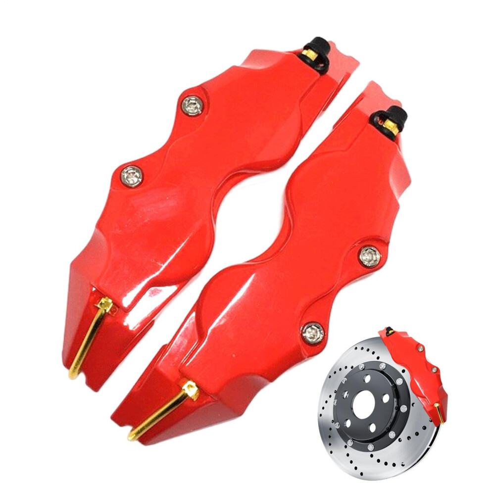 Car Brake Caliper Covers 2Pcs, Heat Resistant Brake Dust Shield, Universal Wheel Hub Protector Kit Red 9455672938396