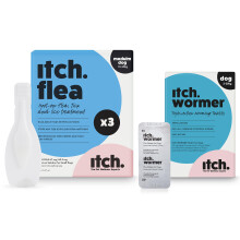 Itch Medium Dog Flea & Tick Treatment and Wormer Bundle for Dogs - 10-20kg | 3 Flea Pipettes and Itch Wormer - 2 Tablets