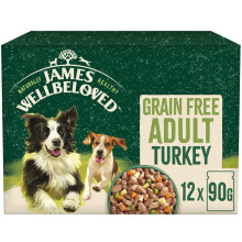James Wellbeloved Adult Dog Food with Turkey in Gravy Pouch 12 x 90 g
