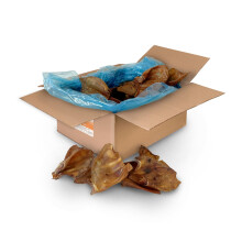 Large Pigs Ears For Dogs 50 PACK - Delicious Tasting Naturally Air-Dried - High in Protein Aids Muscle and Tissue Repair - Contains Collagen for Heal