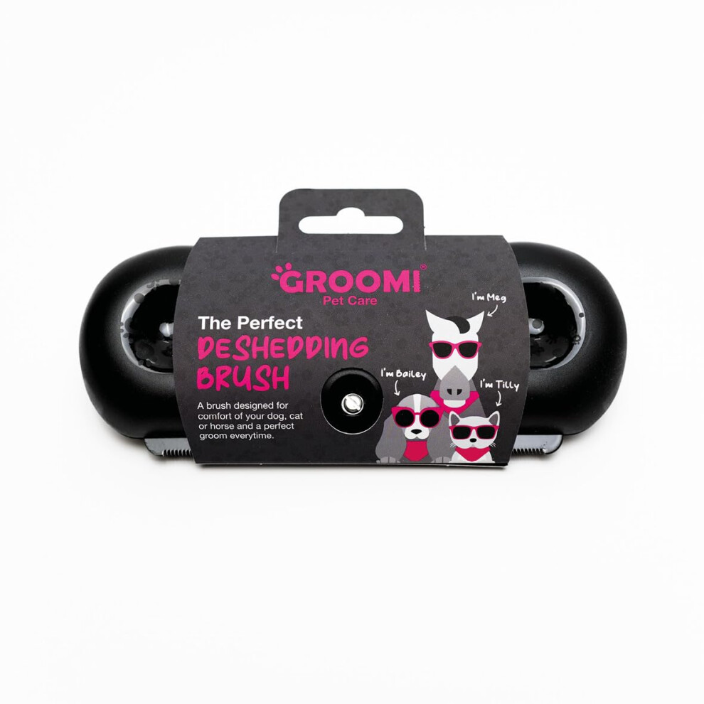 Groomi Deshedding & Grooming Brush For Dogs, Cats, Horses & Rabbits