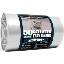 Haya Home Eco 50 Large Heavy Duty Cat Litter Tray Liners on a roll 40μm 80 X 36 cm Claw Scratch Resistant Strong thick Cat Litter Box Plastic Bags En
