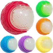 [Ultimate Durability] 6 Pack Indestructible Dog Toys, Squeaky Chew Balls for Aggressive Chewers & Puppy Teething, Glow-in-Dark Training Balls for Sma