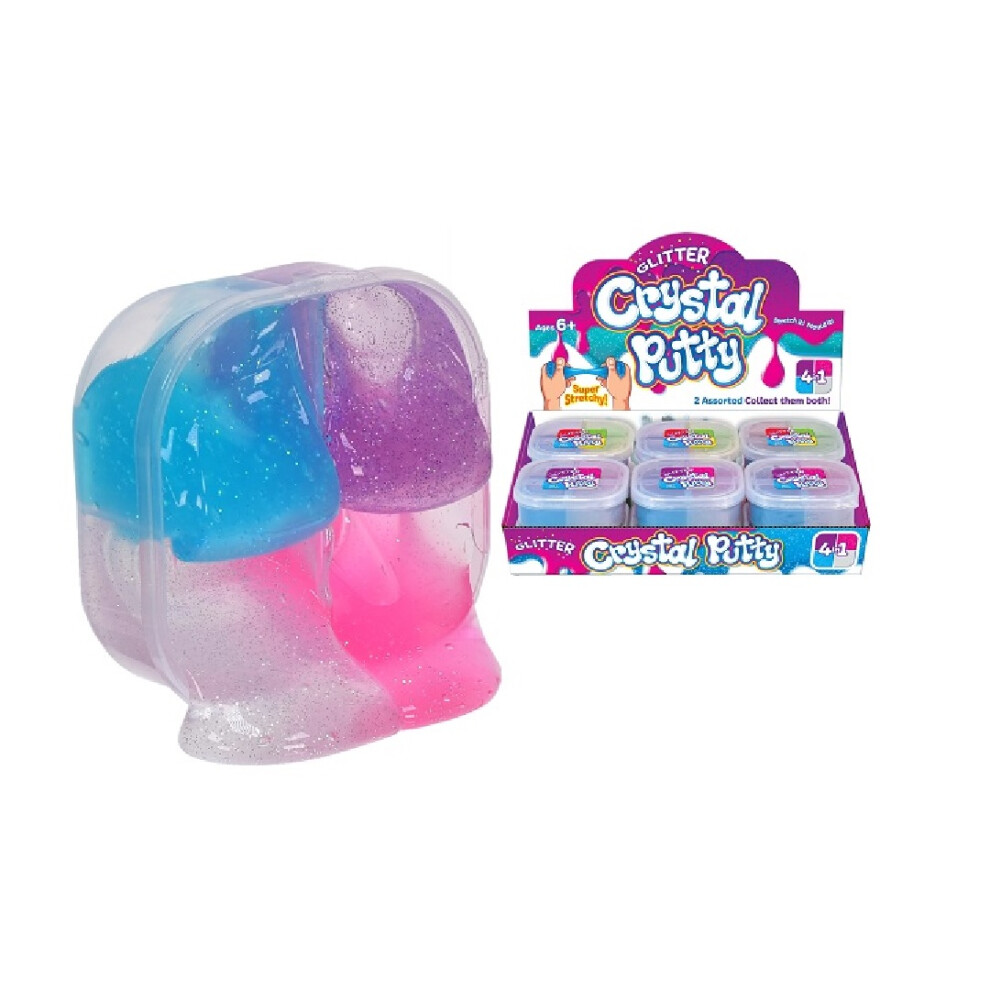Kandy Toys Glitter Crystal Putty 4 In 1 Slime Fidget Toy