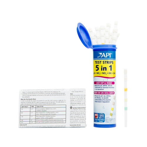 API 5-IN-1 TEST STRIPS Freshwater and Saltwater Aquarium Test Strips 25-Count Box 2