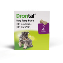 Drontal Tasty Bone Wormer Tablets for Small and Medium Dogs (2 to 20kg) x 2 Tabl