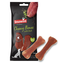 Rosewood Medium Chewy Bones for Dogs - Made with Duck, Grain Free Chews, High Pr