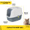 CAT CENTRE Hooded Cat Litter Tray, Dark Grey, Charcoal Filter, Deep 3
