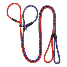 Zhichengbosi 2 PCS Adjustable Dog Leash Nylon Training Lead Leash Durable, Soft For Dogs 10-80 lbs (red+blue)