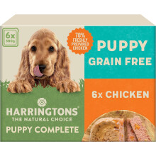 Harringtons Complete Wet Tray Grain Free Hypoallergenic Puppy Food 6x380g - Chicken - Made with All Natural Ingredients