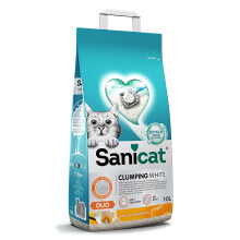 Sanicat White Clumping Cat Litter - Vanilla & Mandarin Scent - 10L