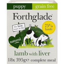 Forthglade Wet Puppy Food Variety Pack (18 x 395g Trays) - Grain Free & Hypoallergenic Dog Food, Lamb with Liver & Vegetables, Complete Meals for Pup