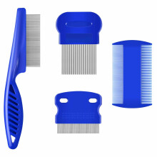 Brillirare 4 Pack Flea Lice Comb, Stainless Steel Dog Cat Grooming Combs with Rounded Teeth, Double Sided Professional Pet Tear Stain Remover, Dematt