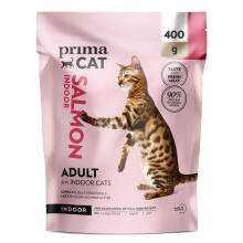 PrimaCat - Complete Dry Salmon Flavoured Cat Food, Indoor Adult Cat Food, 400g-