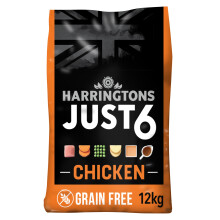 Harringtons Just 6 Complete Grain Free Dry Adult Dog Food Chicken 12kg - With Ad