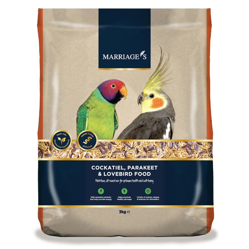 Marriage's - Lovebird Food, Cockatiel Seed Mix, Parakeet Bird Seed With
