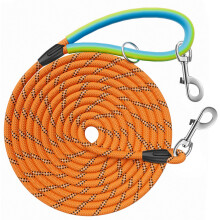Aystkniet Reflective Training Leads for Dogs, 5M / 10M / 15M / 20M / 30M Long Line Dog Lead with Double Clip and Soft Rubber Handle, Strong