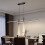 LED Pendant Light Black Modern Linear Chandelier Dimmable with Remote for Kitchen Island Dining 3