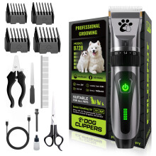 Dog Clippers Cordless, Professional Pet Clippers, 2-Speed Low Noise Dog Grooming