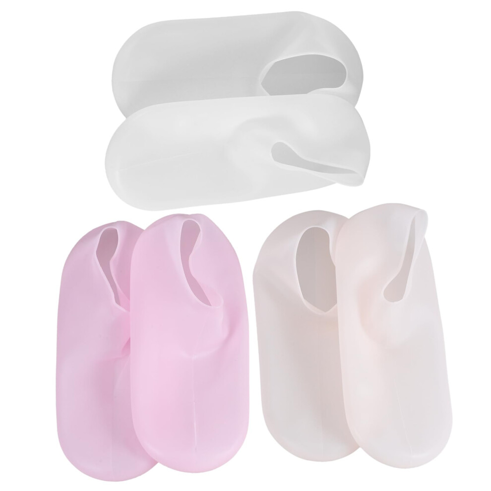 Silicone Moisturizing Socks 3 Pairs Deep Hydration Leakproof Foot Care Covers for Spa and Pedicure