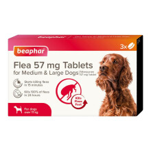 Beaphar - Flea Tablets for Medium/Large Dogs (>11kg) - 3 Treatment Pack - Rapid Knock Down of Fleas - Starts Killing Fleas In 15 Minutes, Ki