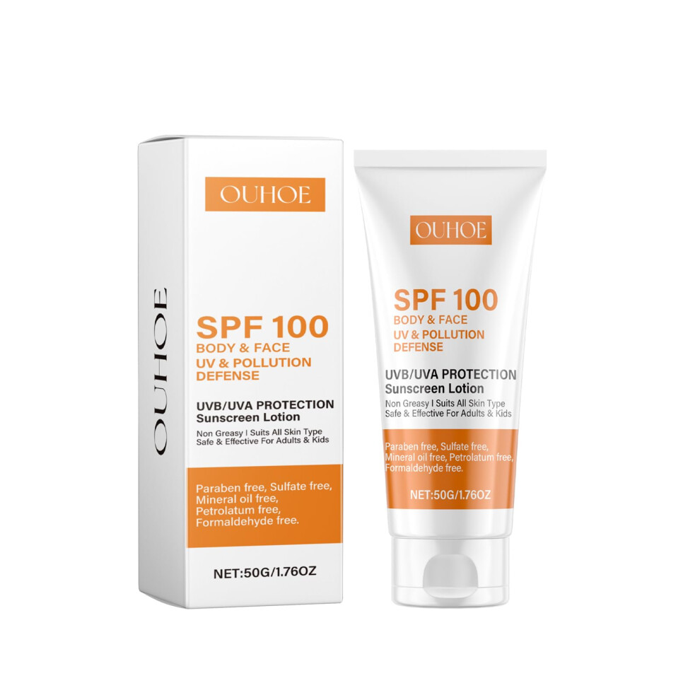 SPF 100 Sunscreen for Face and Body with Broad Spectrum UV Protection, Oil and Oxybenzone