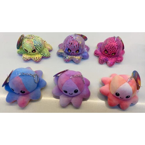 Moodees Reversible Octopus Plush Keychain