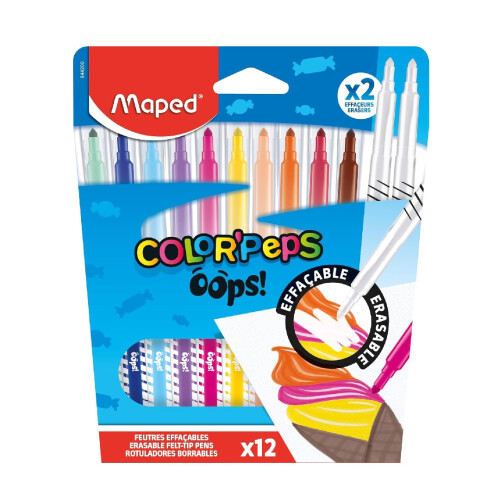 Colorpeps Oops sletbare tuscher. 12 farver