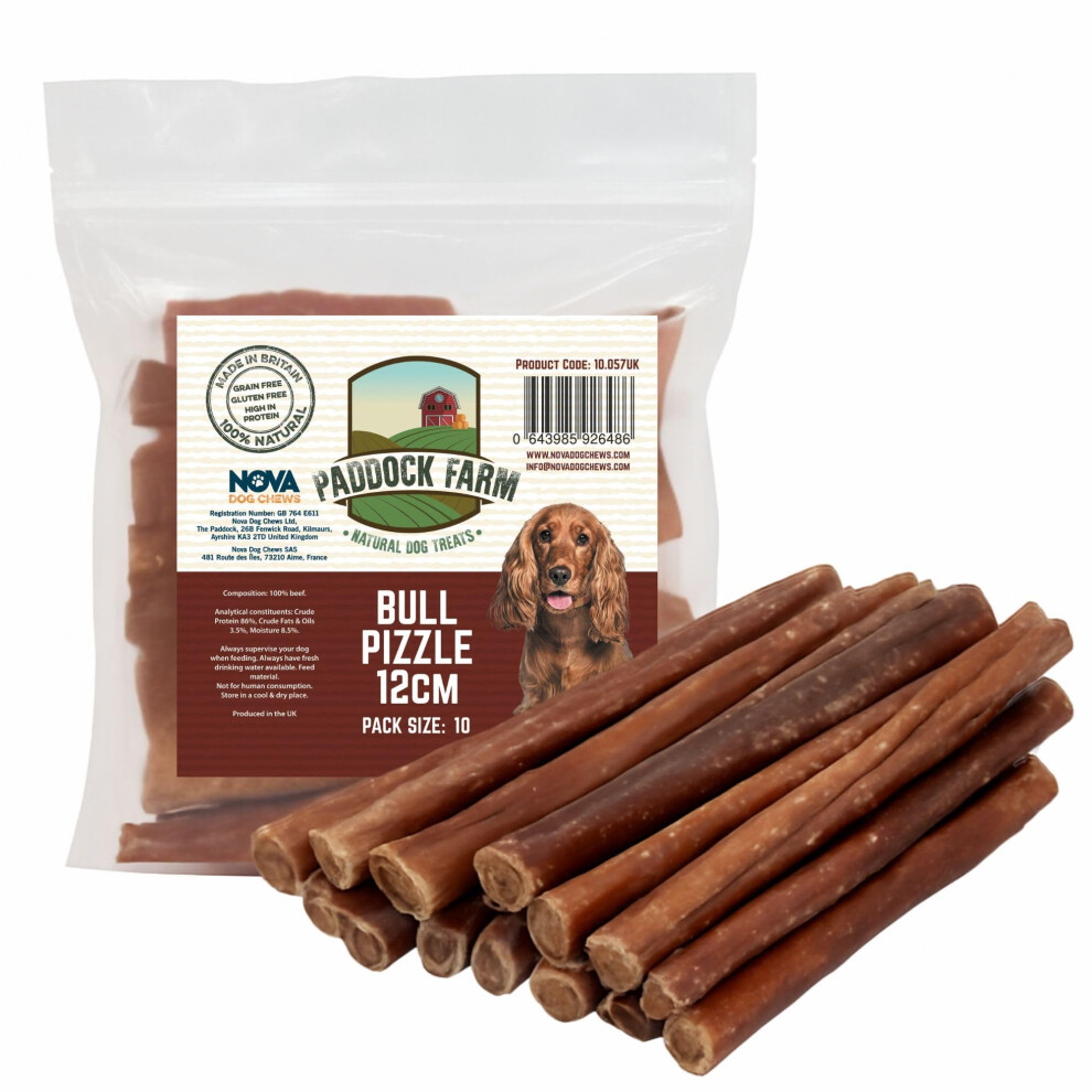 Nova Dog Chews 100% Natural Bull Pizzle Dog Chews - 12Cm (10 Pack) | B