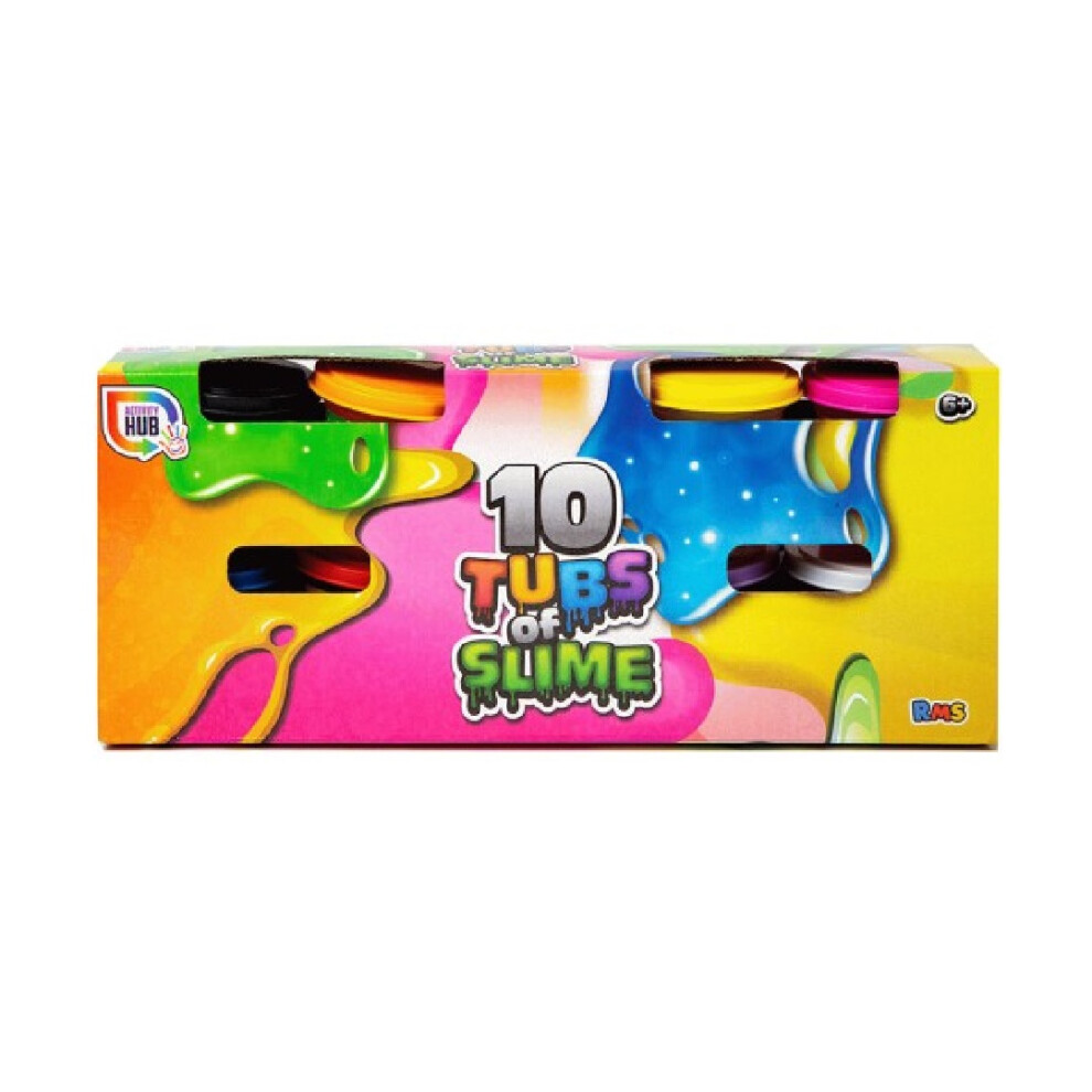 Grafix Slime Tubs Childrens 10 Pack Of Multicoloured Slime