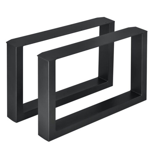 Patas de mesa - HELLOSHOP26 - Rectangular - 64 cm - Metal negro - Lote de 2