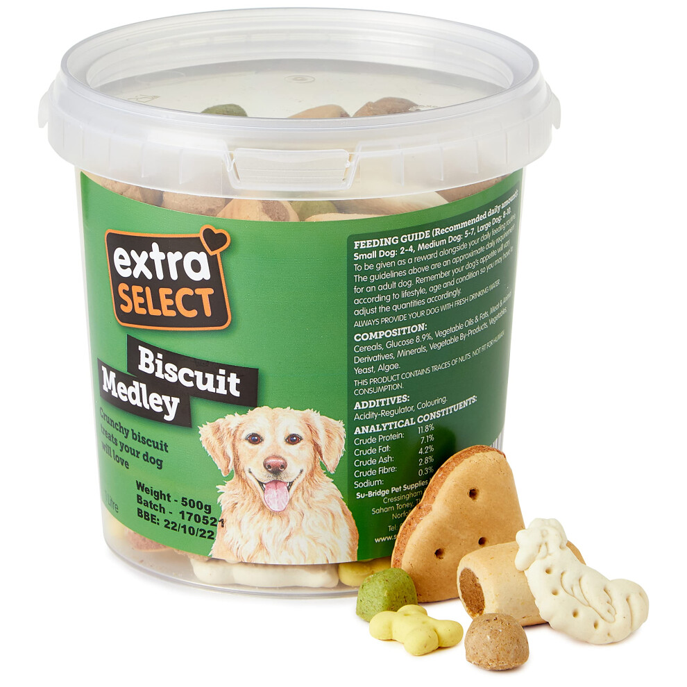Extra Select Biscuit Medley Dog Treat Biscuits In A 450 Gm Bucket (App