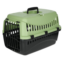 Kerbl Transport Box Expedion with Plastic Door, 45x 30 x 30 cm, Green/ Dark Grey