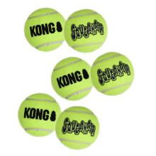 KONG - Toy Premium Squeak Tennis Balls, Gentle on Teeth - For Medium Dogs (6 Pac