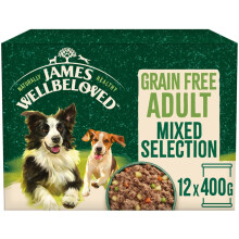 James Wellbeloved Adult Grain Free Turkey, Lamb and Chicken in Loaf 12 Cans, Hyp