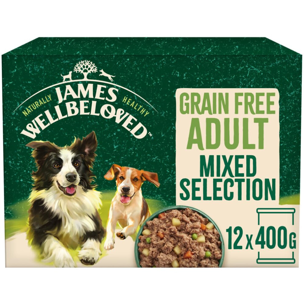 Photos - Bird Food James Wellbeloved Adult Grain Free Turkey, Lamb and Chicken in Loaf 12 Cans, Hyp 