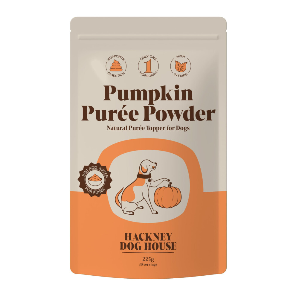 Hackney Dog House Pumpkin Powder For Dogs (225 Grams) | Create Natural Pumpkin Purée | Uk Canned Pumpkin Alternative | High Fibre Topper (30 Daily Servings) |