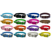 Vibrant Leather Dog Collar for Puppy, Cat, Kitten, Dogs - For Small, Medium & Large Pet Collars (Medium (28cm - 36cm Neck), Purple)