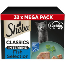 Sheba Classics Cat Food Trays Ocean Collection in Terrine 32x85g