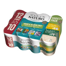 Naturo Adult Grain & Gluten Free Poultry Variety Wet Dog Food Cans(6x Chicken 3x