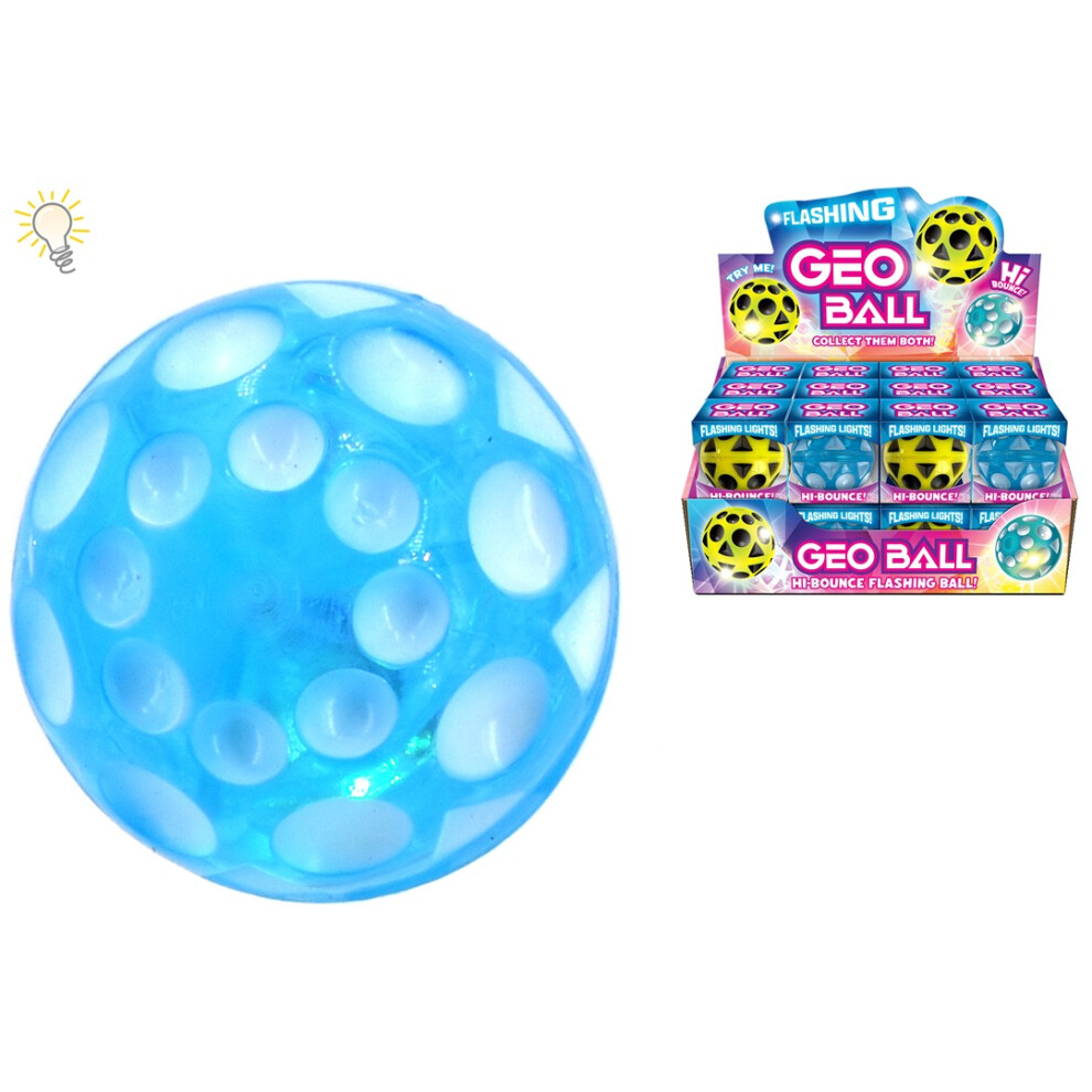 Kandy Toys Geo Ball - Hi-Bounce Flashing Ball (Colours Vary) Light