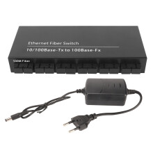 Fast Ethernet Network Switch With Dual Sc Fiber Ports, Supports 25Km Distance Extension Led Indicator For Link Act Fdx Tp Power Precision Metal
