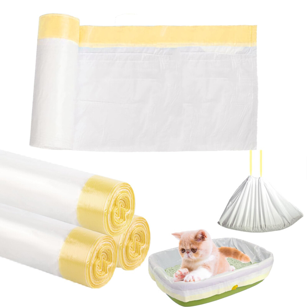 Kithiom 30Pcs Cat Litter Tray Liners - 45 X 94Cm Cat Litter Liners With Drawstring, Durable Scratch Resistant And Leak Proof Cat Litter Bags Heavy D