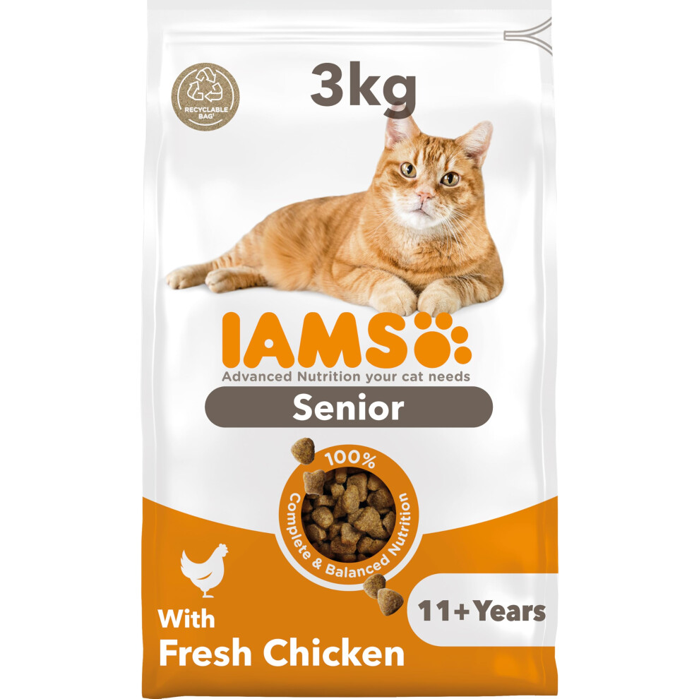 Iams Advanced Nutrition Senior Cat 11+ With Chicken - 3Kg - Image 3