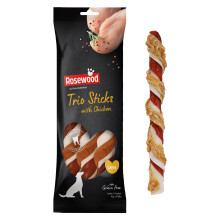Rosewood Large Trio Sticks for Dogs - Made with Chicken, Grain Free Chews, High Protein Dog Treats, By Pets Unlimited (3pc, 240g)