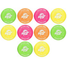 10 Summer Fun Flying Disks - Assorted Colours